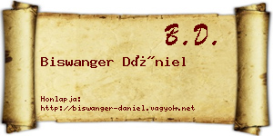 Biswanger Dániel névjegykártya